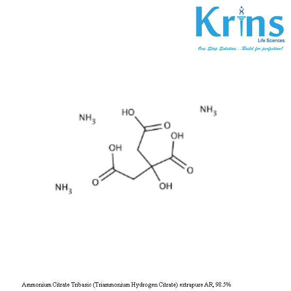 Ammonium Citrate Tribasic (Triammonium Hydrogen Citrate) extrapure AR, 98.5% ammonium citrate tribasic (triammonium hydrogen citrate) extrapure ar, 98.5%