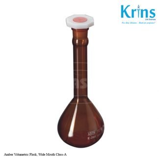 amber volumetric flask, wide mouth class a
