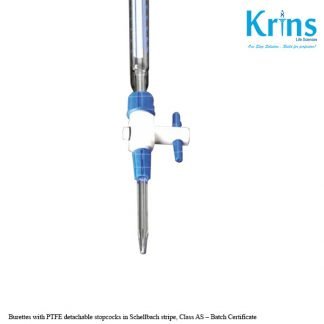 burettes with ptfe detachable stopcocks in schellbach stripe,class as–batch certificate