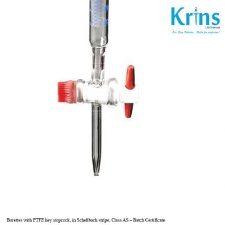 burettes with ptfe key stopcock, in schellbach stripe, class as–batch certificate