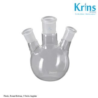 flasks, round bottom, 3 necks angular