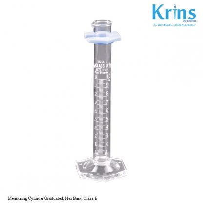 measuring cylinder graduated, hex base, class b