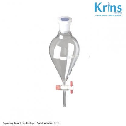 separating funnel, squibb shape – with graduation ptfe
