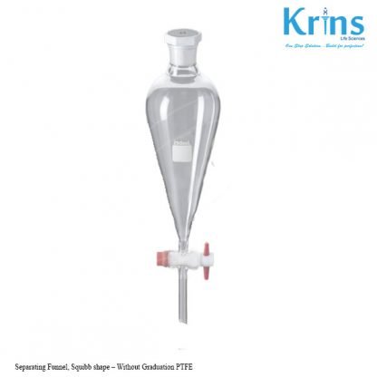 separating funnel, squibb shape–without graduation ptfe