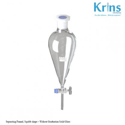 separating funnel, squibb shape–without graduation solid glass